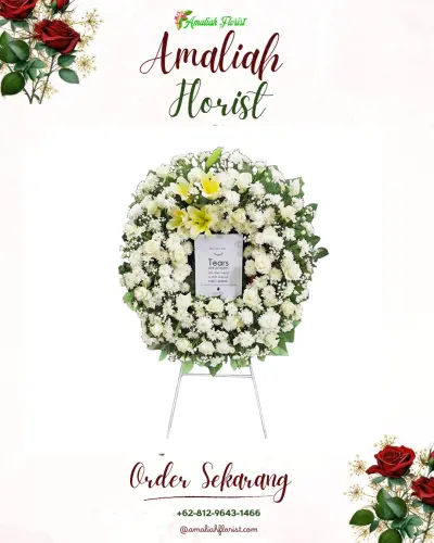 Krans Bunga Duka Cita di Kebun Geran
